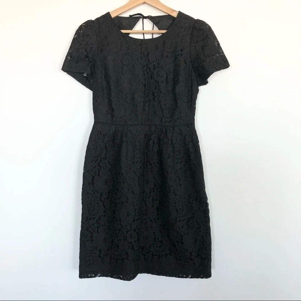 J. Crew collection open back lace black dress size 6